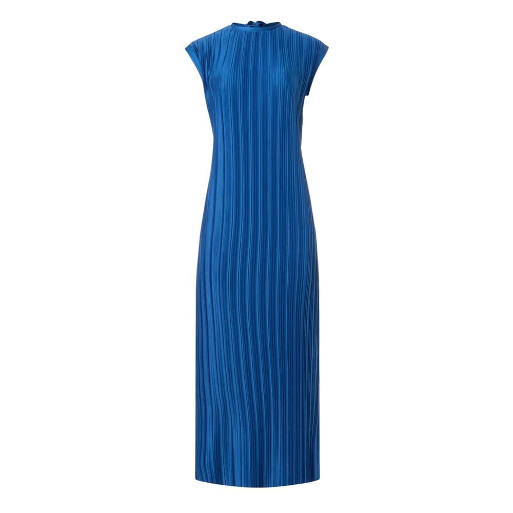 Atlein x RTR Plisse Midi Dress in Blue, Size S
